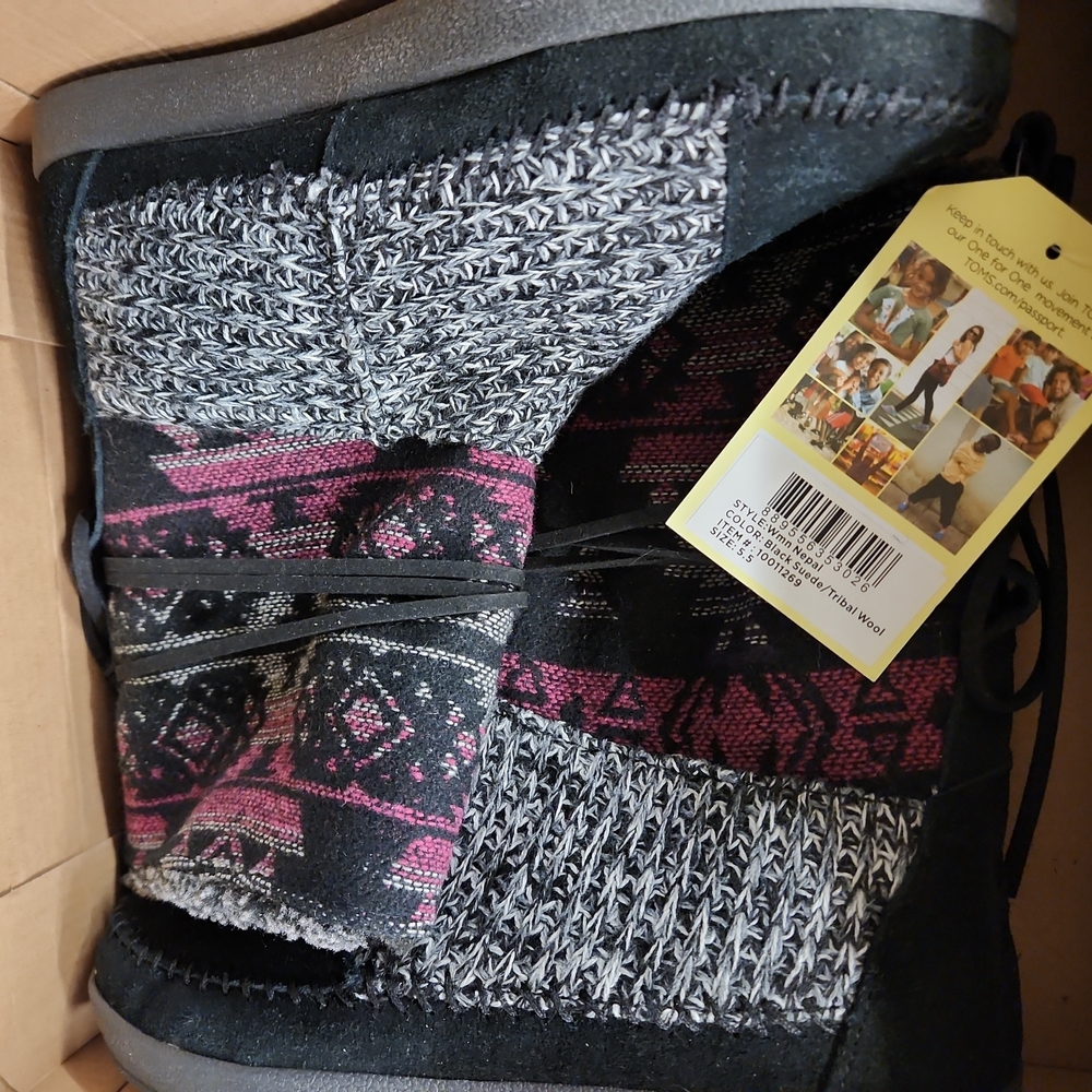 Nitb Tom's Nepal tribal black boots